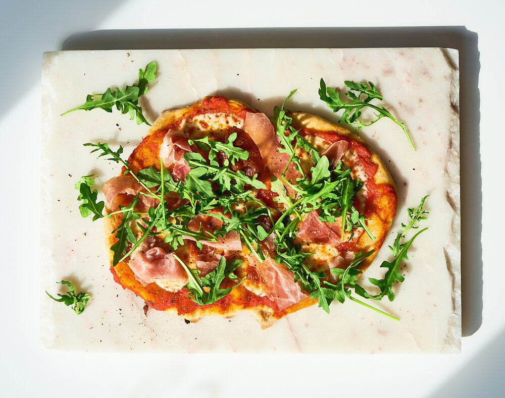 Prosciutto arugula pizza made with Sonoma Gourmet
