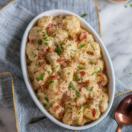 Bacon gnocchi alfredo made with Sonoma Gourmet