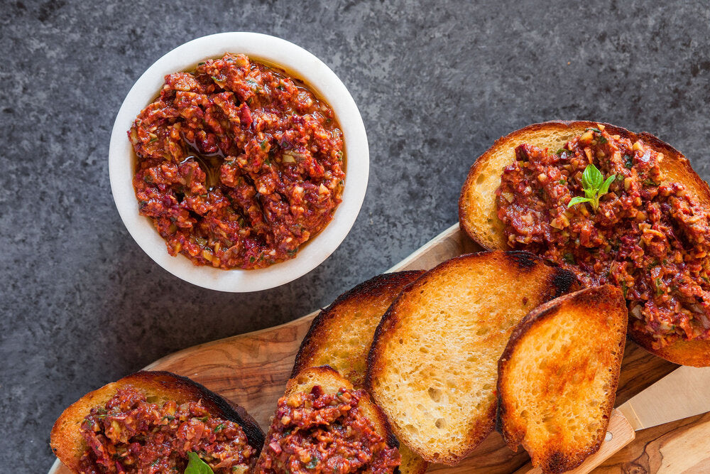 Roasted veggie & olive tapenade made with Sonoma Gourmet