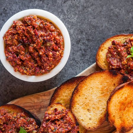 Roasted veggie & olive tapenade made with Sonoma Gourmet