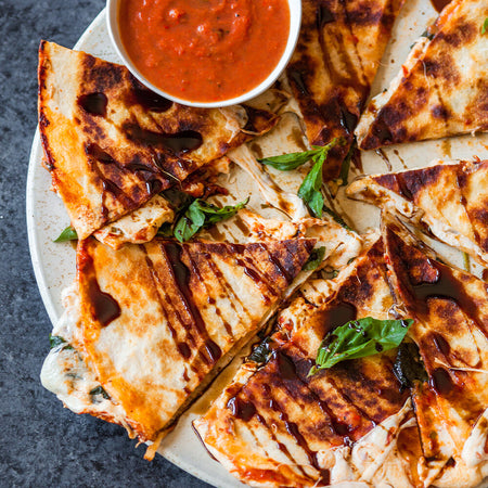 Caprese quesadillas made with Sonoma Gourmet