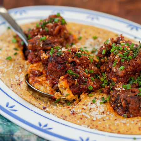 Braised short ribs with polenta made with Sonoma Gourmet