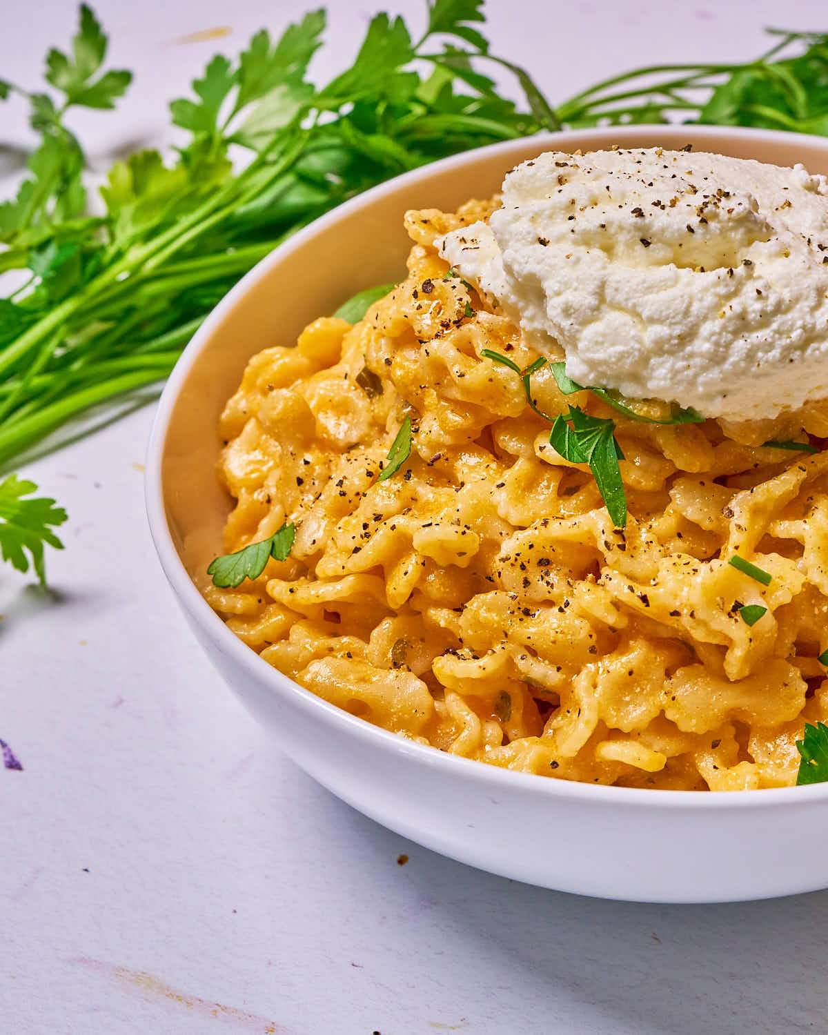 Creamy buffalo ranch farfalline with ricotta made with Sonoma Gourmet