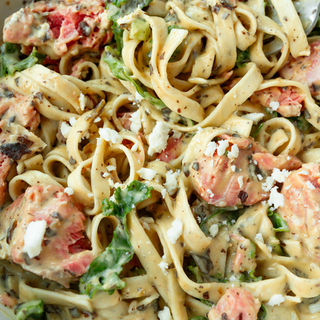 Salmon & kale linguini made with Sonoma Gourmet