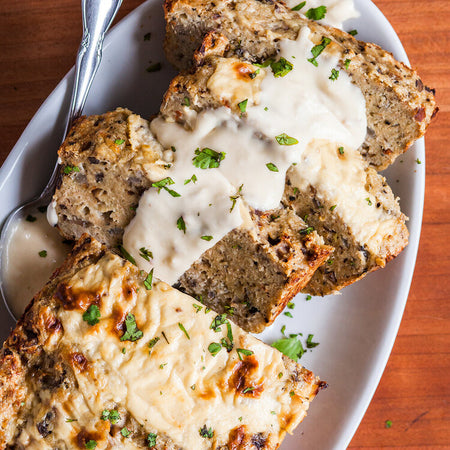 Bacon alfredo turkey meatloaf made with Sonoma Gourmet