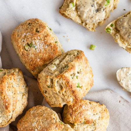 Kale pesto white cheddar biscuits made with Sonoma Gourmet