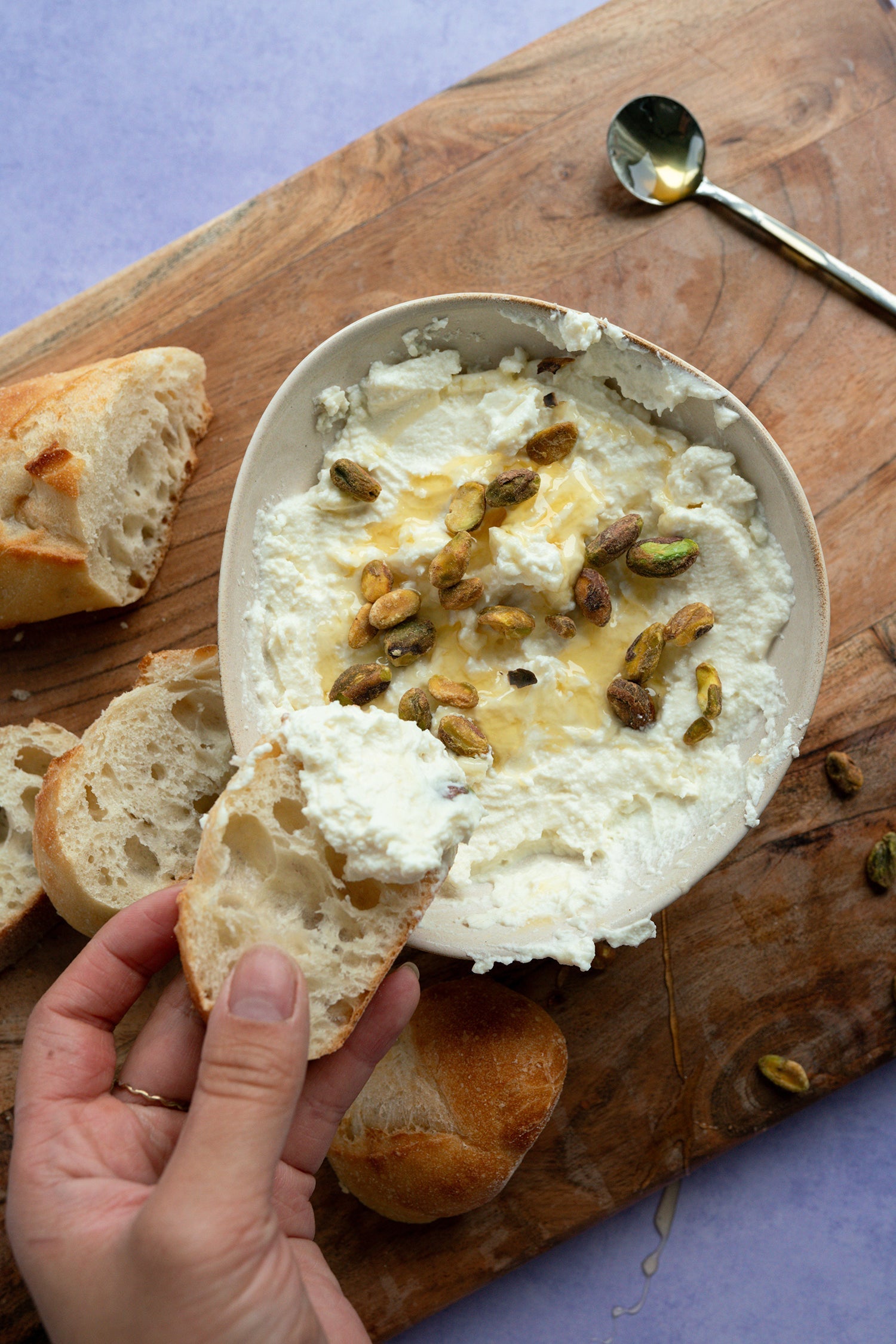 Whipped feta with honey & pistachios made with Sonoma Gourmet